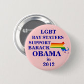 オバマ2012年のためのLGBT湾Staters 缶バッジ (正面&裏面)