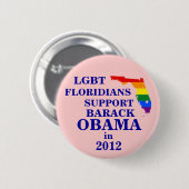 オバマ2012年のためのLGBT Floridians 缶バッジ (正面&裏面)