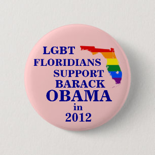 オバマ2012年のためのLGBT Floridians 缶バッジ
