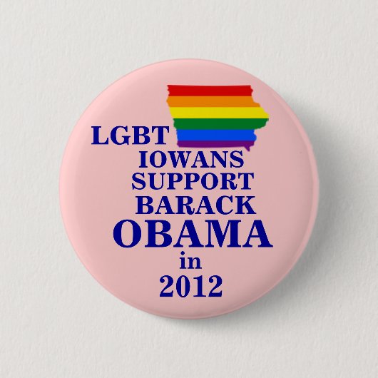 オバマ2012年のためのLGBT Iowans 缶バッジ (正面)