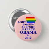 オバマ2012年のためのLGBT Iowans 缶バッジ (正面&裏面)