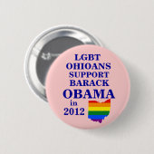 オバマ2012年のためのLGBT Ohioansコネチカット 缶バッジ (正面&裏面)