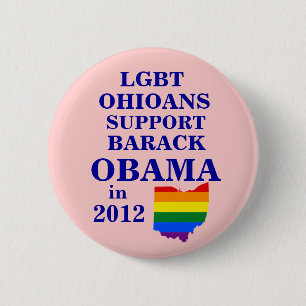 オバマ2012年のためのLGBT Ohioansコネチカット 缶バッジ