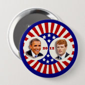 オバマ2012年のケネディのコート尾 缶バッジ (正面&裏面)