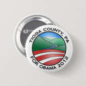 オバマ2012年の渓谷のためのTioga郡PA 2.25"ボタン 缶バッジ (正面&裏面)