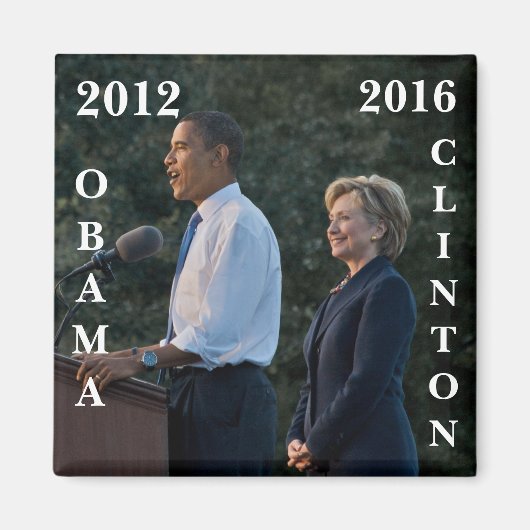 オバマ2012 & Clinton 2016 マグネット (正面)