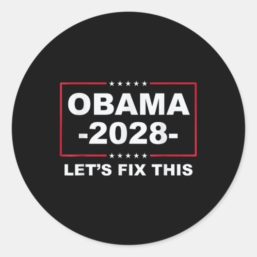 オバマ2028は、この大統領の愛国的なヴィンタを修正する ラウンドシール (正面)