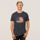 オバマ2028アメリカ国旗の希望 トライブレンドTシャツ (正面全面)
