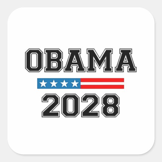 オバマ2028米国の民主主義の選挙 スクエアシール (正面)