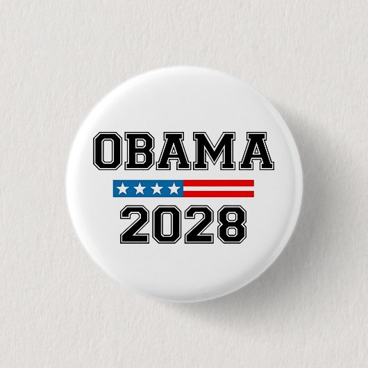 オバマ2028米国の民主主義の選挙 缶バッジ (正面)