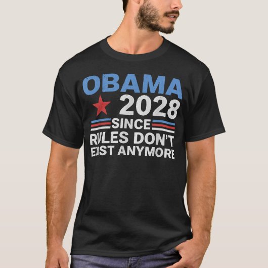 オバマ2028 ルールは存在しないので Tシャツ (正面)