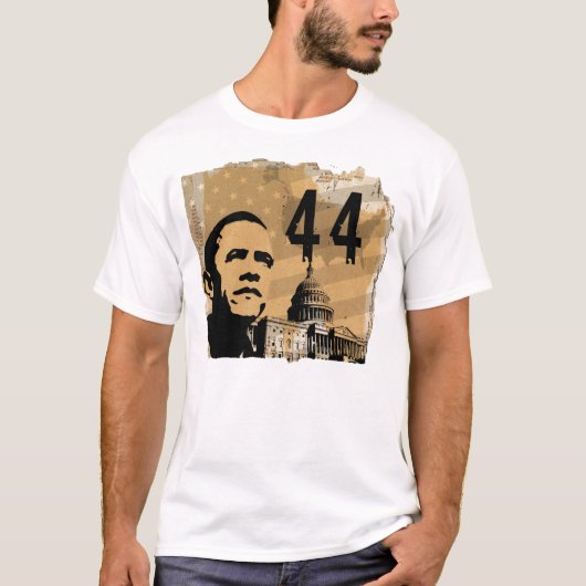 オバマ44 -者の大統領声のスピーチ Tシャツ (正面)