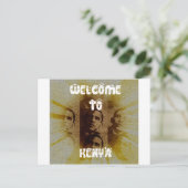 オバマ・コラージュとのケニアへようこそ ポストカード (スタンド正面)