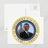 オバマ シール ブルー ポストカード (正面/裏面)