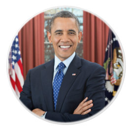 オバマ・バラク米国大統領のオーバルオフィス肖像画 セラミックノブ