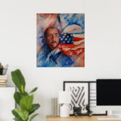 オバマ：ビジョンの擬人化 – キャンバス印刷 ポスター (ホームオフィス)
