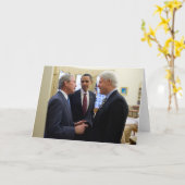 オバマ・ブッシュ大統領とクリントン大統領 カード (黄色い花)