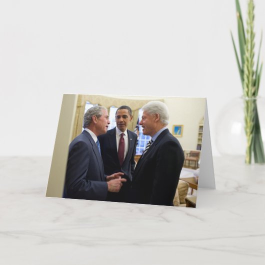 オバマ・ブッシュ大統領とクリントン大統領 カード (正面)