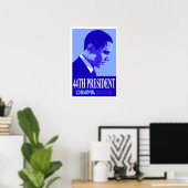 オバマ・ブルー第44代大統領ポスター3 ポスター (ホームオフィス)