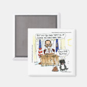 オバマ&ボー風刺漫画ギフトTee & Cards マグネット (正面/裏面)