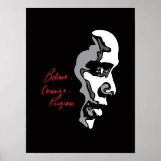 オバマ：信じ変更進捗ポスター ポスター