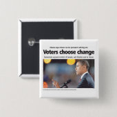 オバマ: 投票者は変更ボタンを選びます 缶バッジ (正面&裏面)