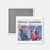 オバマ：歴史的な地すべり磁石 マグネット (正面/裏面)