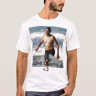 オバマ、私はオバマを:) <3愛します Tシャツ