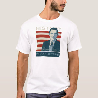オバマ"私達の一生の間に歴史"大統領 Tシャツ