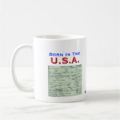 オバマ: 米国で生まれて下さい コーヒーマグカップ (左)