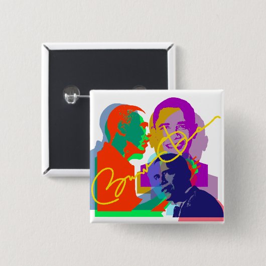 オバマ 缶バッジ (正面&裏面)