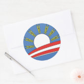 オバマ:鼻と投票のロゴを保持 ラウンドシール (封筒)