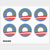 オバマ:鼻と投票のロゴを保持 ラウンドシール (シート)