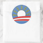 オバマ:鼻と投票のロゴを保持 ラウンドシール (バッグ)