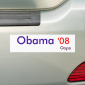 オバマ、「08、oops バンパーステッカー (車上)
