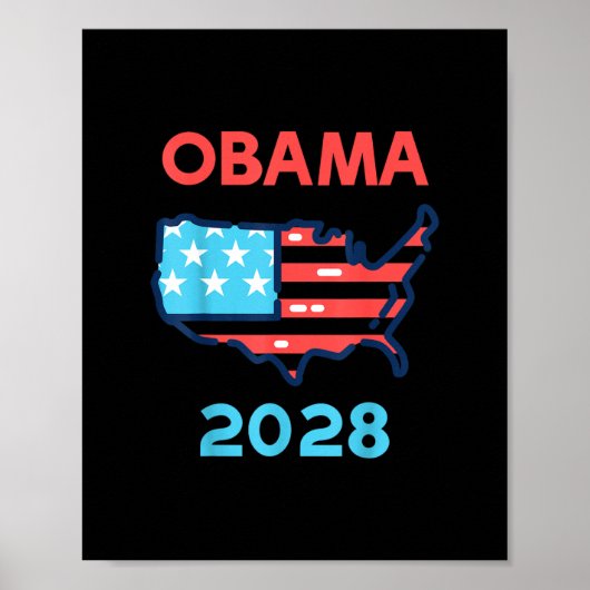 オバマ 2028 アメリカ マップ 愛国的 政治的 選挙 ホワイト ポスター (正面)