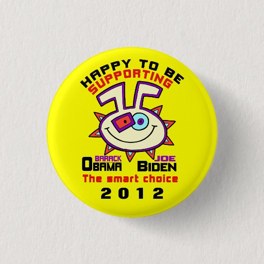 オバマ。/BIDDEN 1012年を支えること幸せ 缶バッジ (正面)