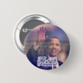 オバマ: Button第44大統領 缶バッジ (正面&裏面)