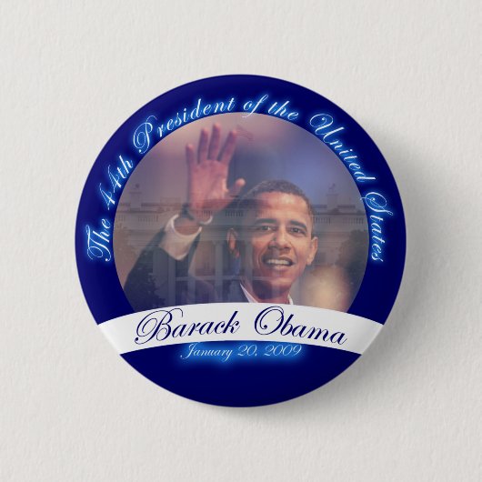 オバマ: Inauguration Button第44大統領 缶バッジ (正面)