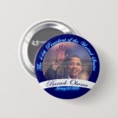 オバマ: Inauguration Button第44大統領 缶バッジ (正面&裏面)