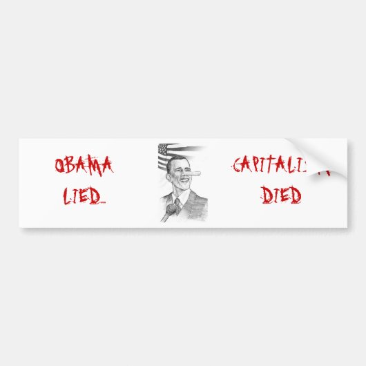 オバマ- Pinocchio、 バンパーステッカー (正面)