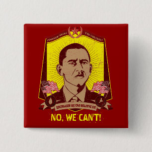 オバマCustomizable Slogan Button僚友 缶バッジ