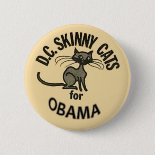オバマD.C. Skinny Catsボタン 缶バッジ (正面)