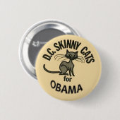 オバマD.C. Skinny Catsボタン 缶バッジ (正面&裏面)