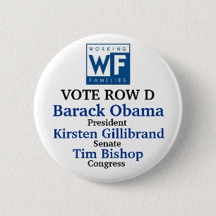 オバマGillibrandおよび司教のためのWFP 缶バッジ