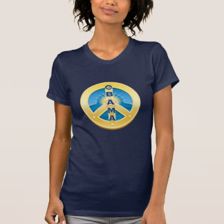 オバマGoldStarの平和、暗闇の女性Tシャツ、 Tシャツ