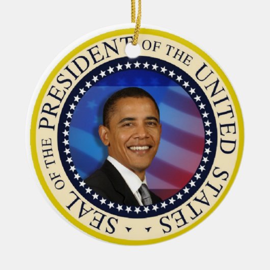 オバマInauguration Ball大統領 セラミックオーナメント (正面)