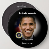 オバマInauguration Commemorative大統領 缶バッジ (正面&裏面)