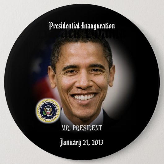 オバマInauguration Commemorative大統領 缶バッジ (正面)