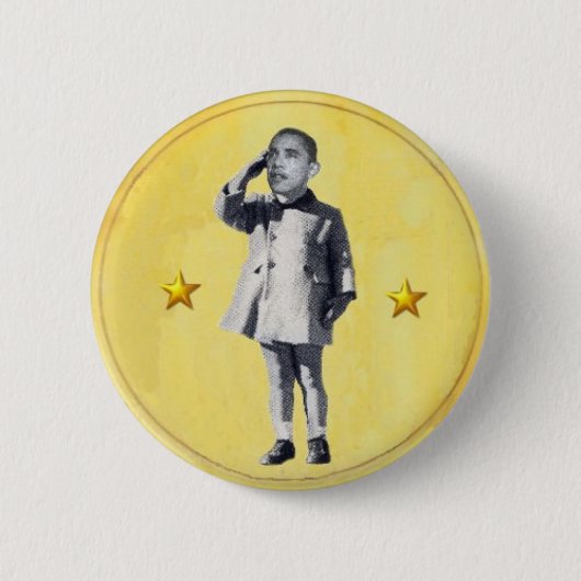 オバマJFKのJr.の金ゴールドの星ピン 缶バッジ (正面)